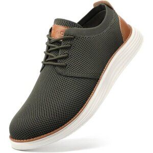 ⚡VILOCY Men's Army Green Fashion Business Comfortable Breathable Dress Sneaker